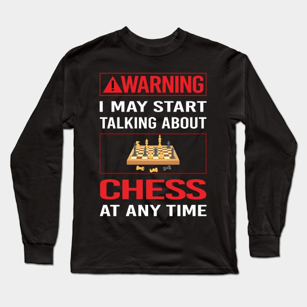 Red Warning Chess Long Sleeve T-Shirt by Happy Life